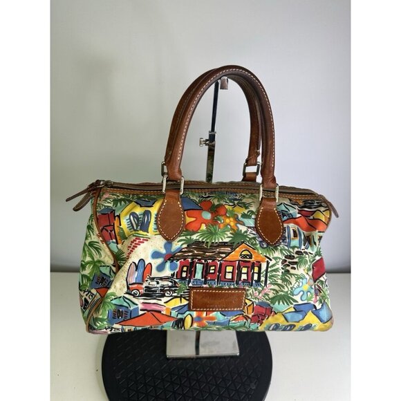 Dooney & Bourke White Green Printed Shoulder Bag - Picture 2 of 9